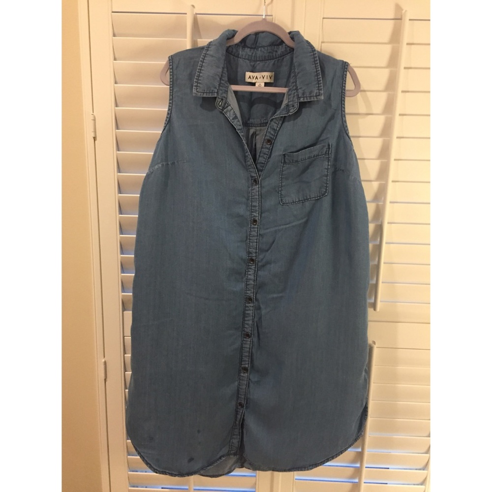 AVA & VIV denim shirt dress with belt